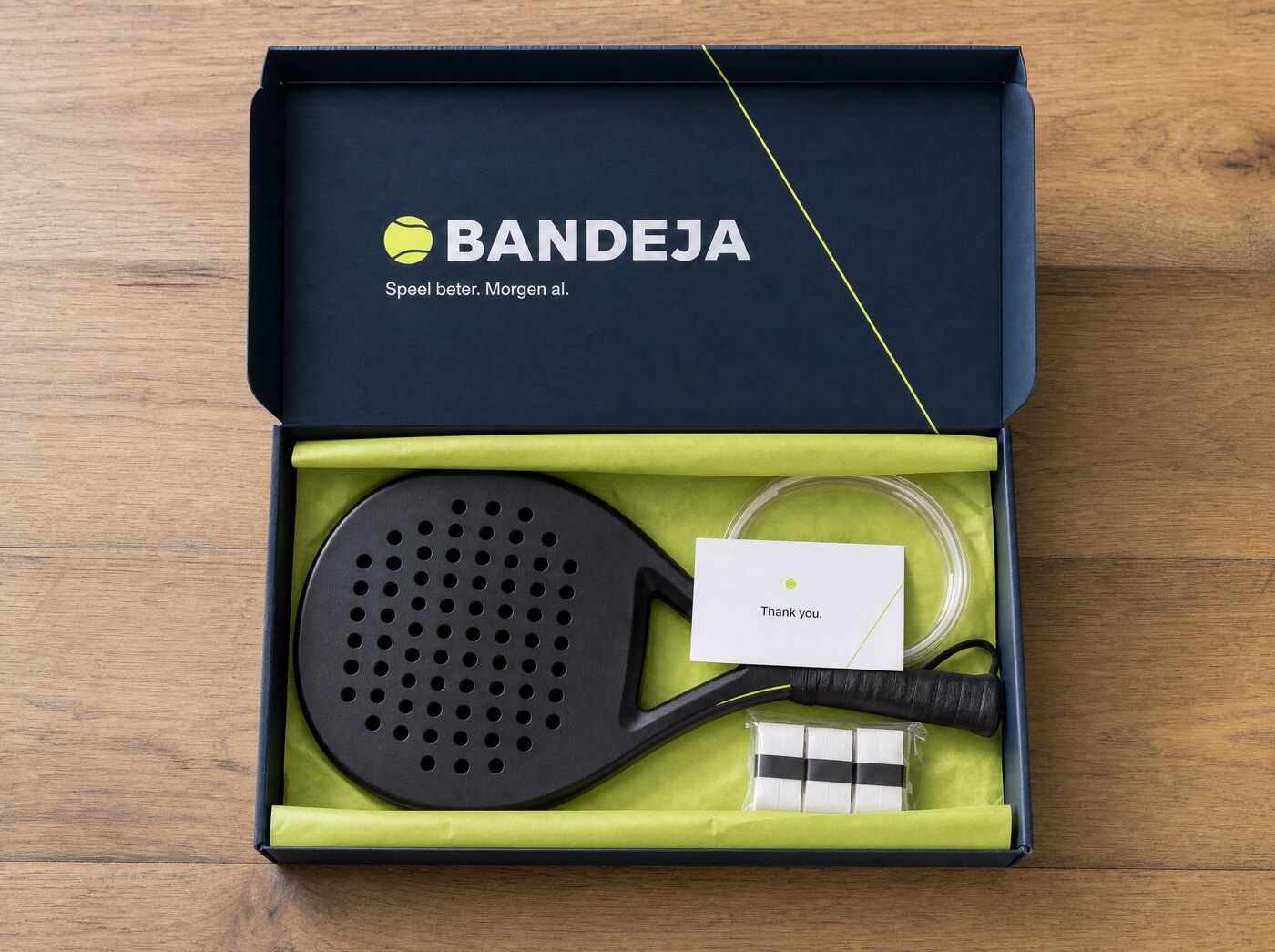 Racket in de Bandeja-doos
